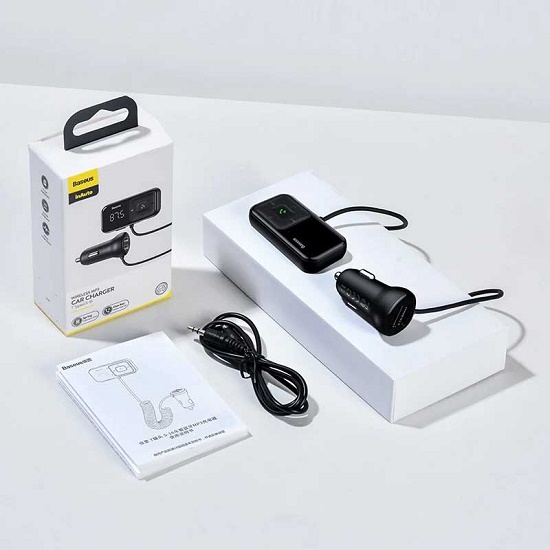 Baseus S13 Bluetooth PPS Quick Car Charger T-Typed MP3 Black Images